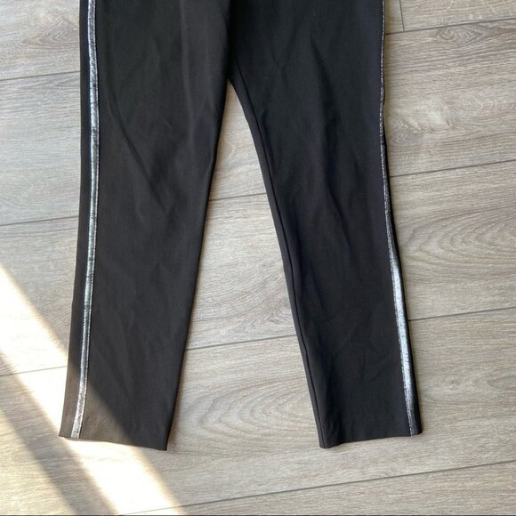 Karen Kane Glitter Side Stripes Elastic Waist Stretchy Pants - Picture 4 of 13